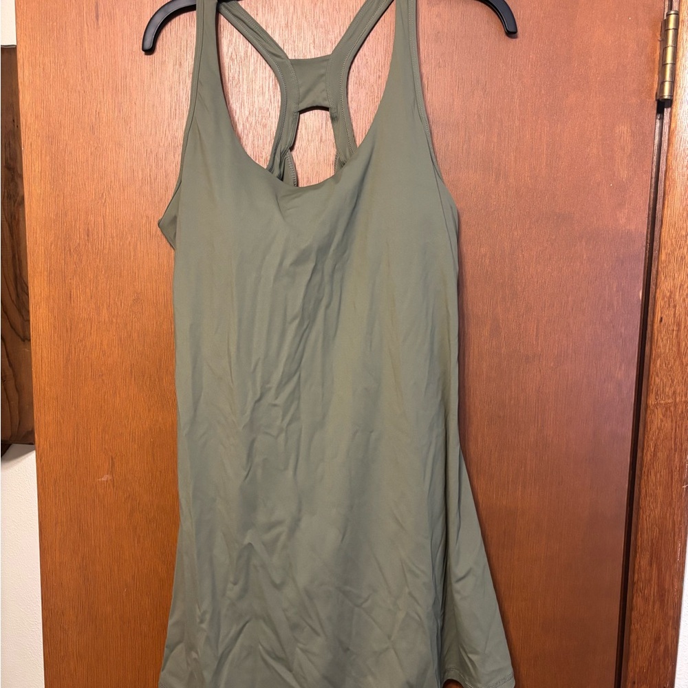 Olive Green Sleeveless Exercise Dress